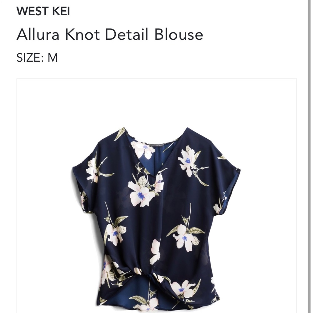 Great floral knot shirt for work.